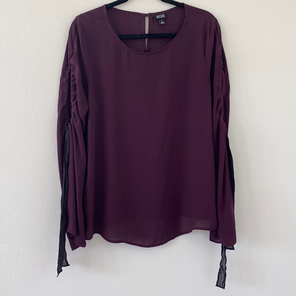 Long sleeve purple blouse